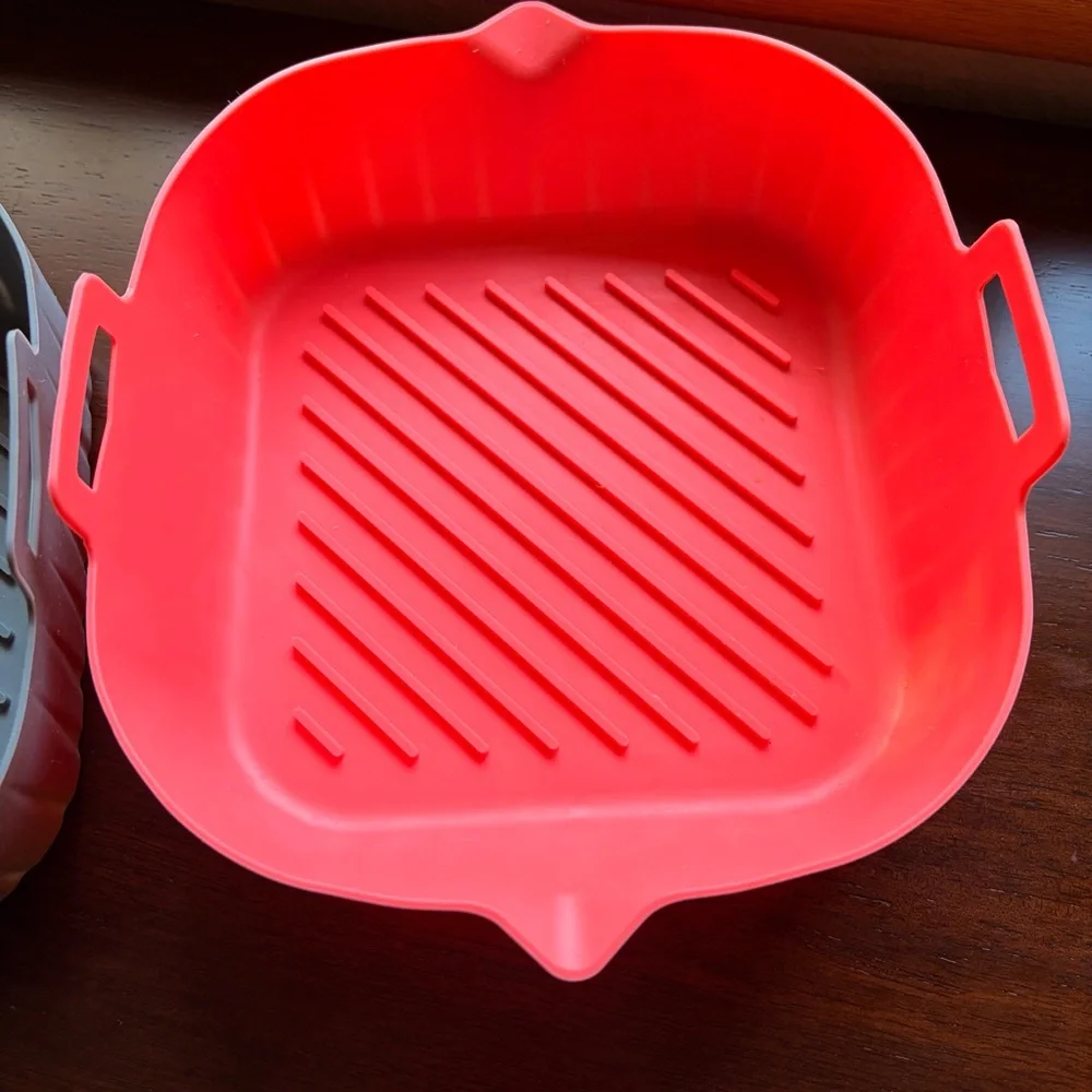Air Fryer 2x Silicone Reusable 7” Square Liners Dishwasher Safe